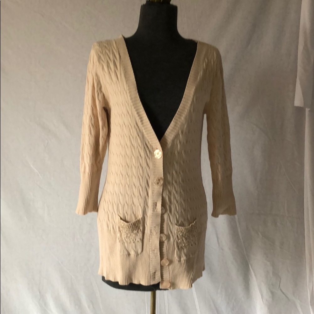 Tan 3/4 cardigan